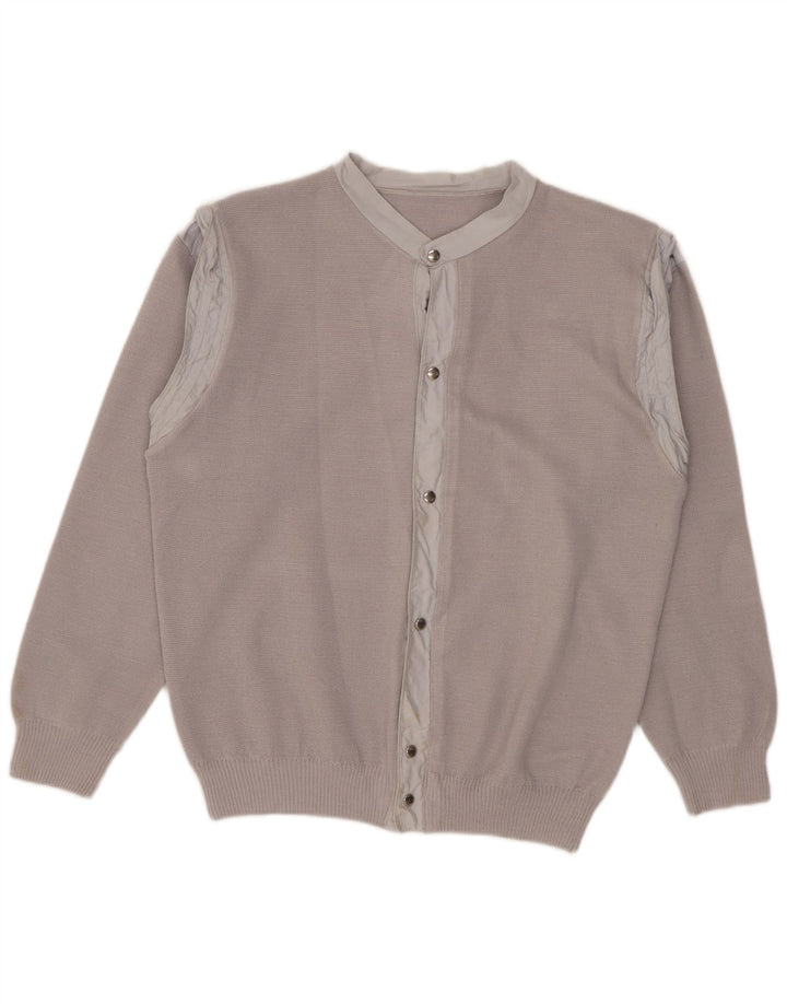 Maglione cardigan da donna vintage UK 12 Grigio medio