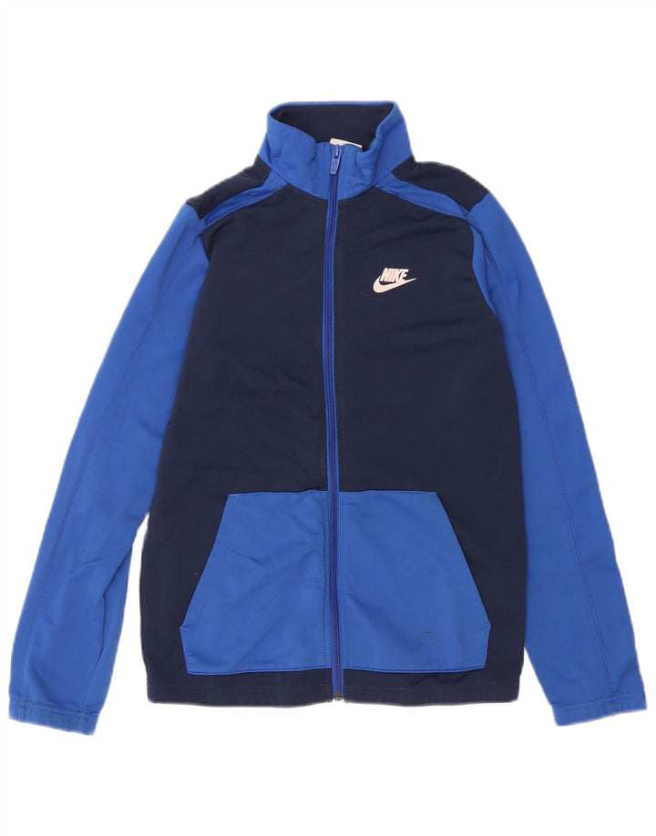 Giacca superiore della tuta da ragazzo Nike 12-13 anni Large Blu Navy Colourblock
