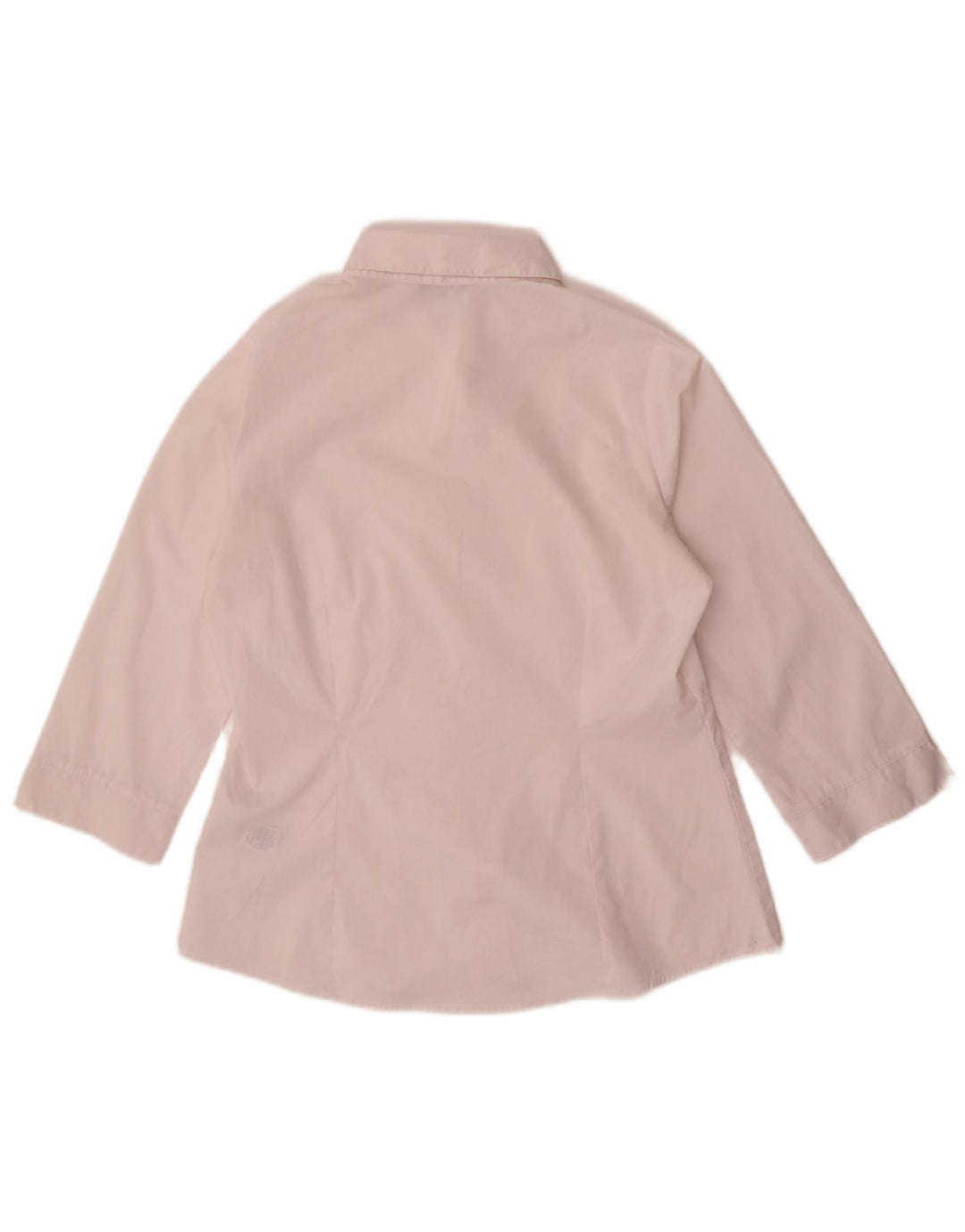 Marks & Spencer Womens 3/4 Sleeve Shirt UK 12 Medium White Polyester