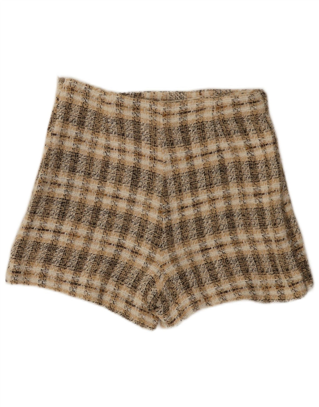 Pantaloncini casual da donna Zara medi W28 poliestere a quadri marroni