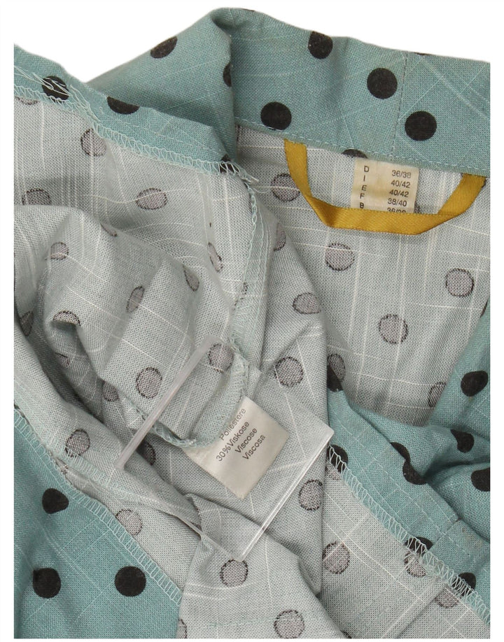 Giacca blazer vintage da donna IT 40/42 piccolo pois turchese