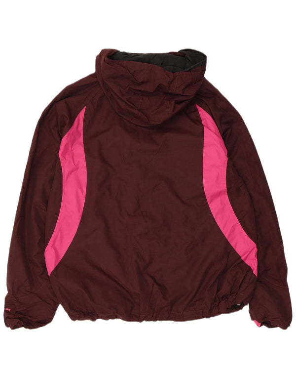 Giacca antipioggia con cappuccio Columbia Interchange da donna UK 18 XL Maroon Colourblock
