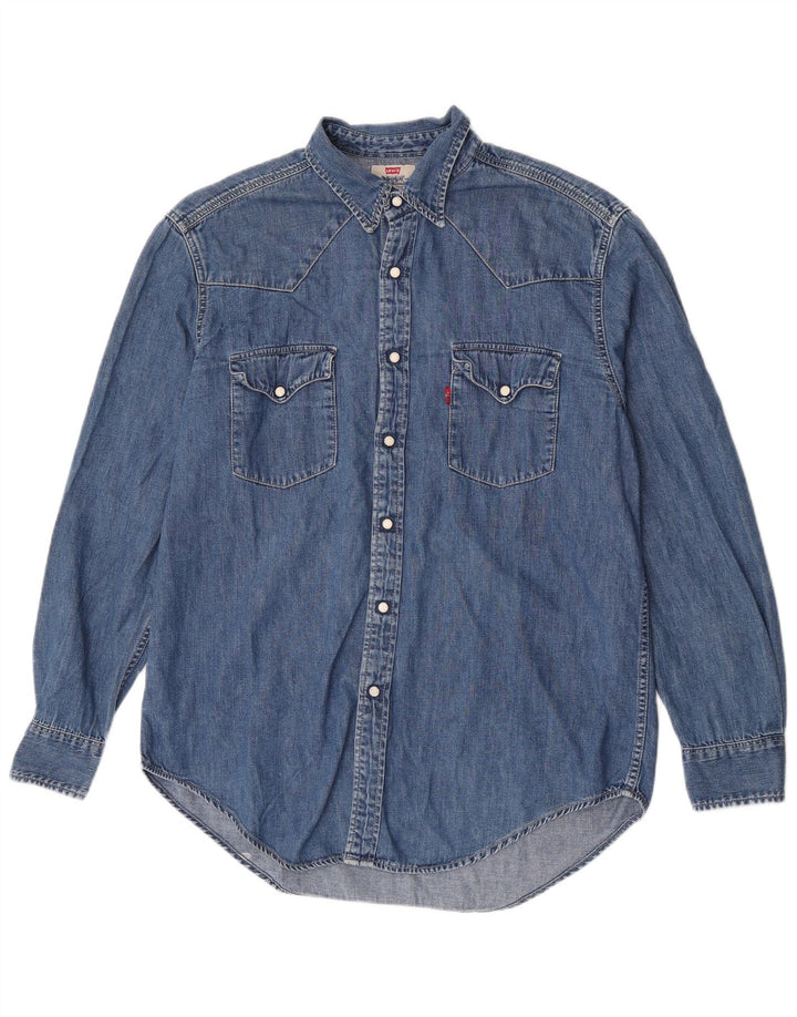 Camicia di jeans da uomo Levi's Large in cotone blu