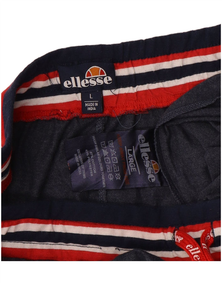 Pantaloni da tuta da uomo Ellesse grandi in cotone screziato blu navy