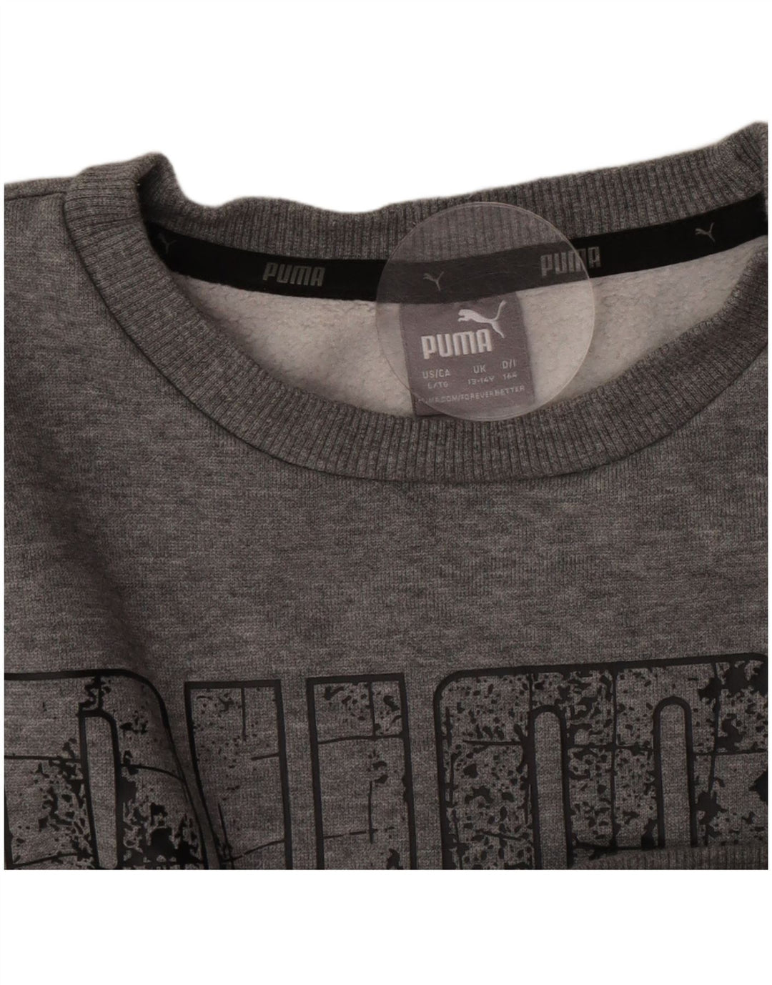 Felpa grafica da ragazzo Puma 13-14 anni in cotone grigio screziato