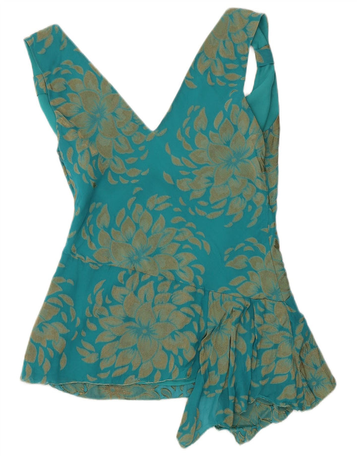 Camicetta asimmetrica da donna Ted Baker taglia superiore 3 verde medio floreale