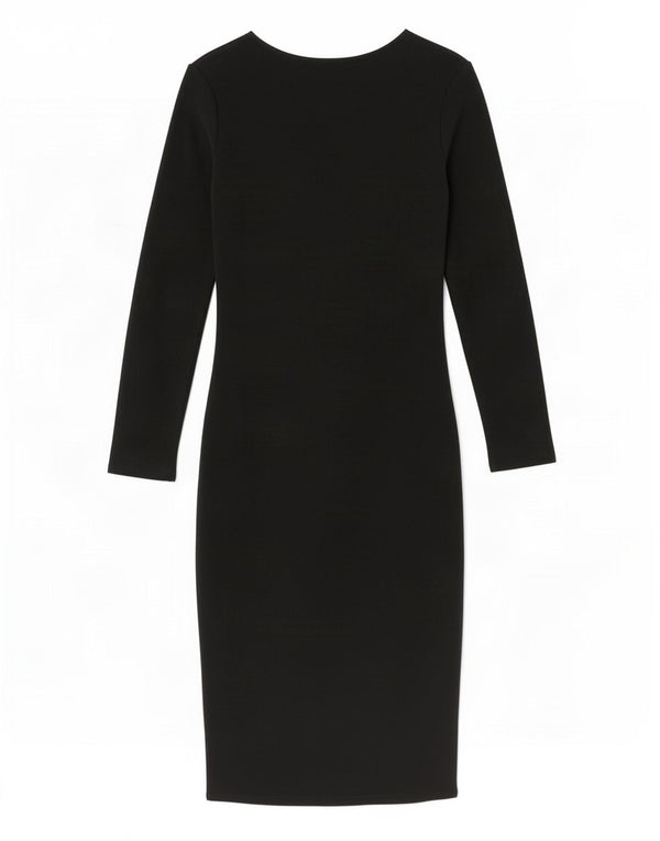 Vestito aderente a maniche lunghe da donna Zara UK 14 Grande poliestere nero