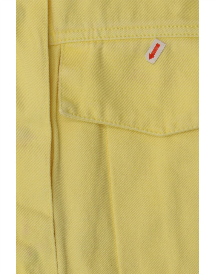 ZARA Womens Denim Jacket UK 14 Medium Yellow Cotton Vintage Zara and Second-Hand Zara from Messina Hembry 