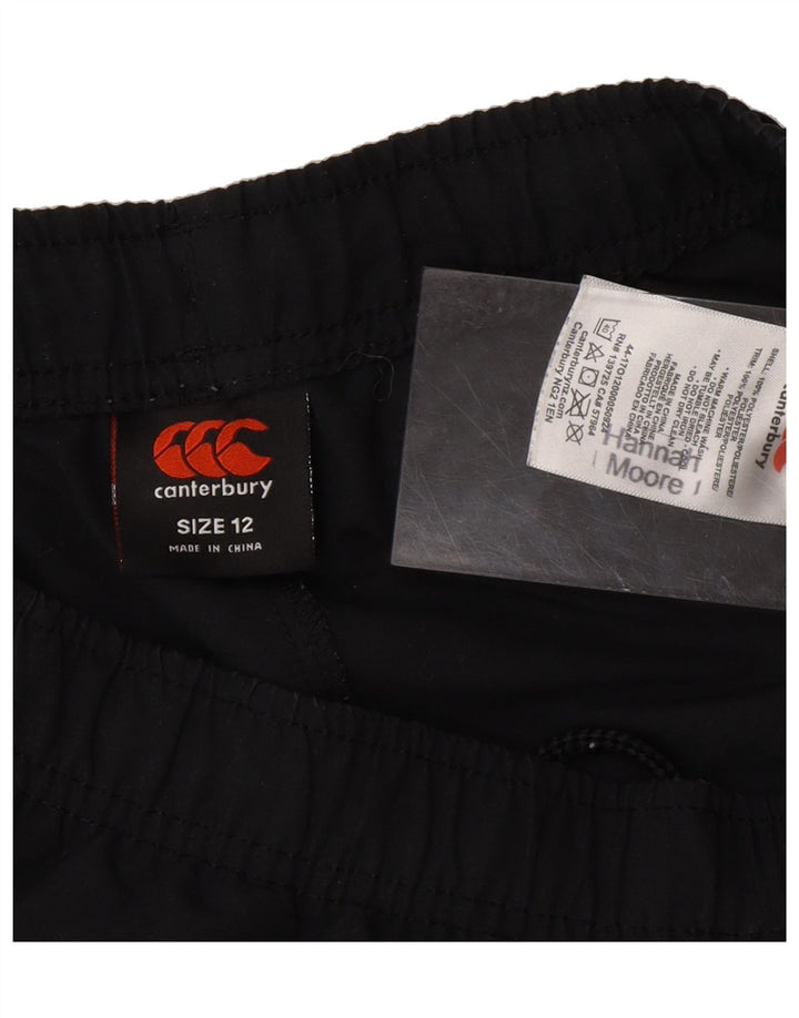 CANTERBURY Womens The Sullivan Sport Shorts UK 12 Medium Black Polyester Vintage Canterbury and Second-Hand Canterbury from Messina Hembry 
