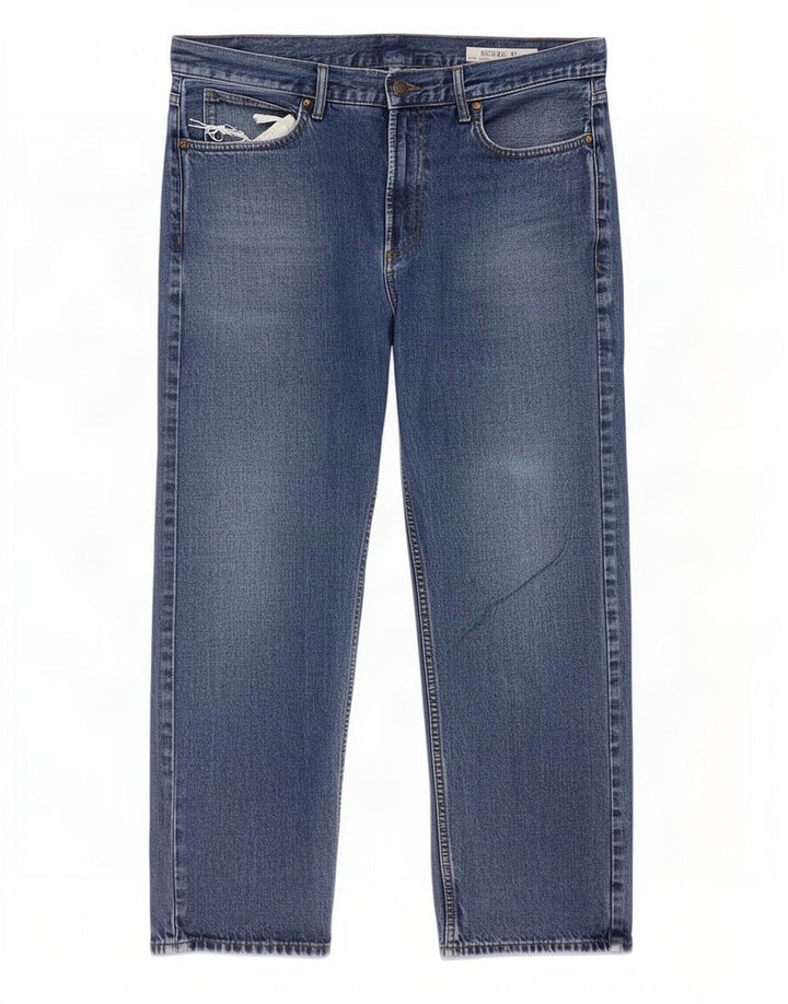 Jeans dritti da uomo Marks & Spencer W36 L29 cotone blu