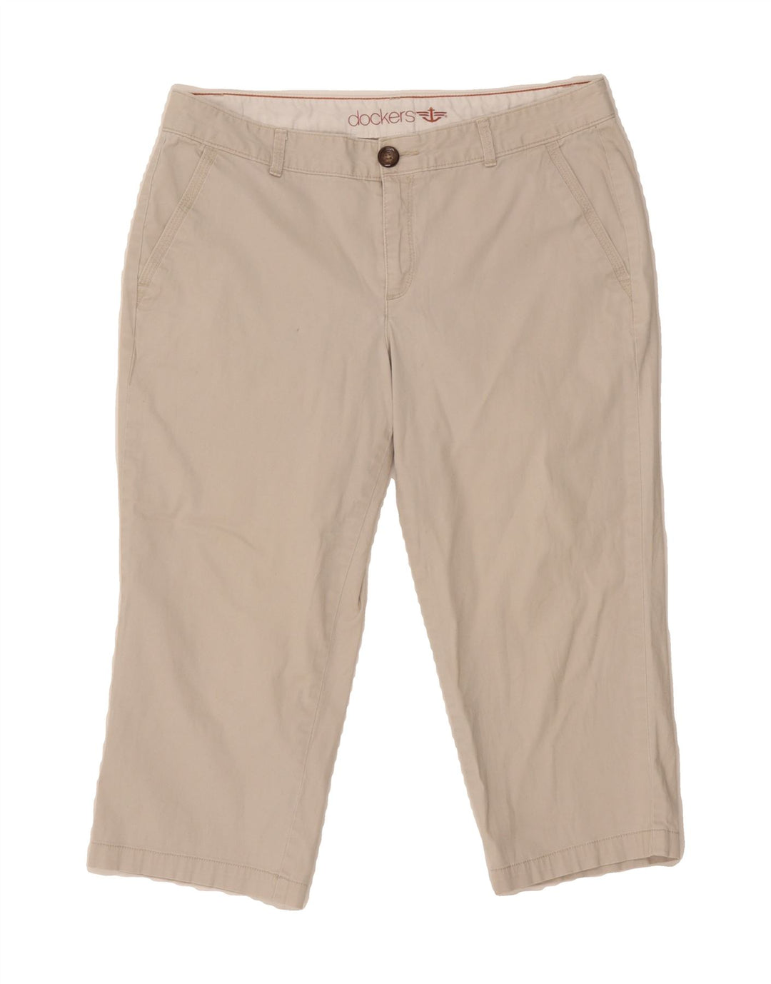 DOCKERS Womens Capri Trousers US 10 Large W32 L19 Grey Cotton Vintage Dockers and Second-Hand Dockers from Messina Hembry 