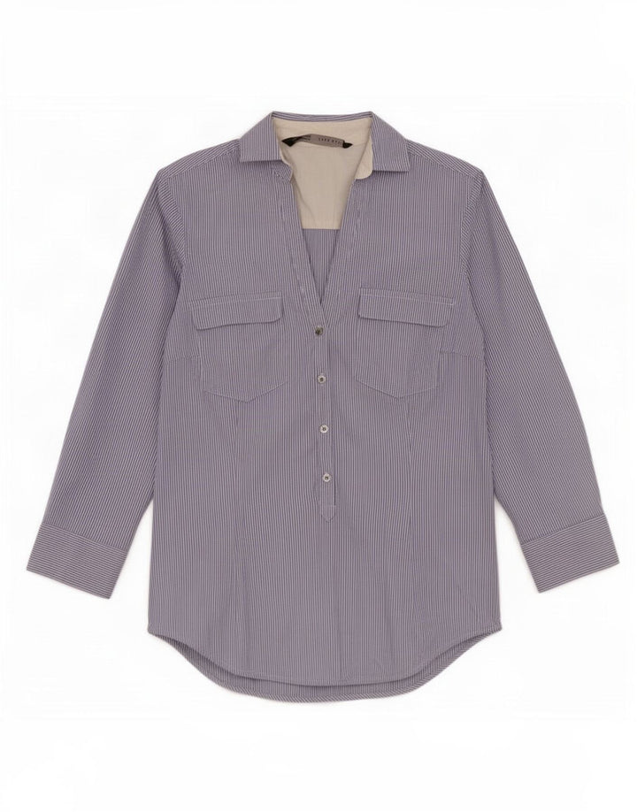 Maglia pullover con maniche a 3/4 da donna Zara UK 6 XS blu gessato