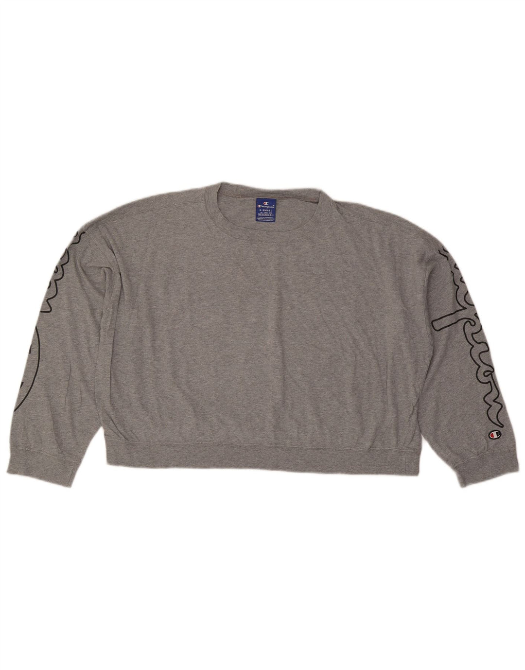 CHAMPION Felpa oversize con grafica corta da donna UK 6 XS Grigio