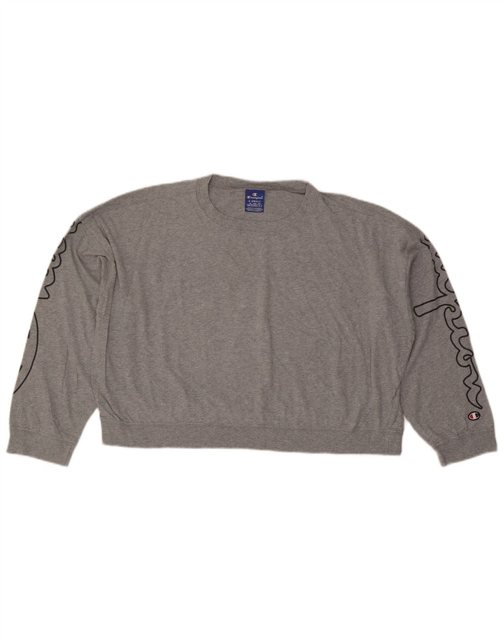CHAMPION Felpa oversize con grafica corta da donna UK 6 XS Grigio