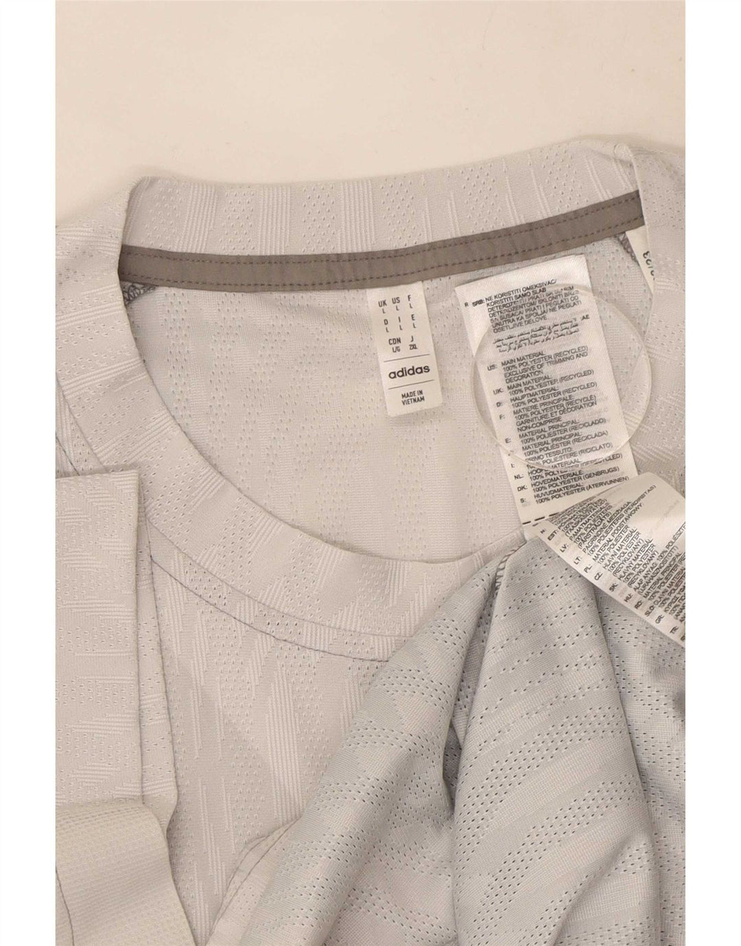 T-shirt grafica Adidas da uomo Aeroready, grande, in poliestere tie-dye grigio