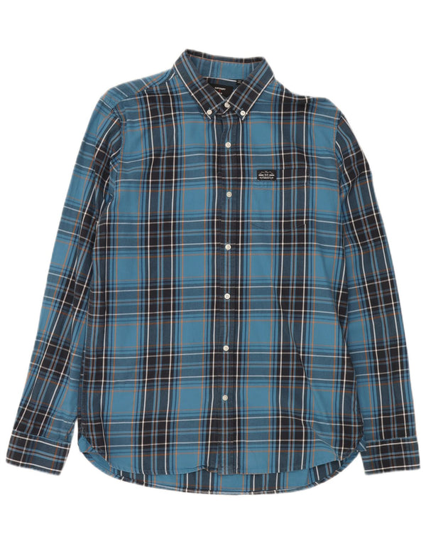 Camicia da uomo a quadri Superdry in cotone scozzese grande blu