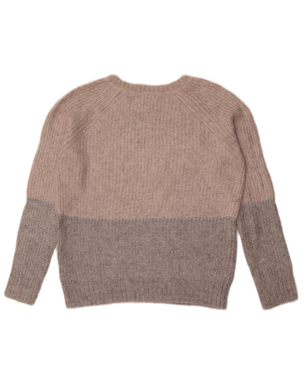 Maglione maglione con scollo a barca da donna Fat Face UK 8 piccolo nylon color block grigio