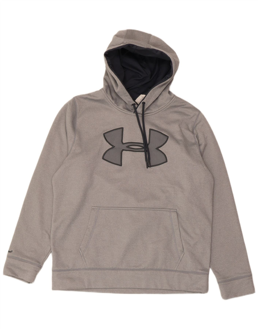 Felpa con cappuccio grafica da uomo UNDER ARMOUR grande poliestere grigio