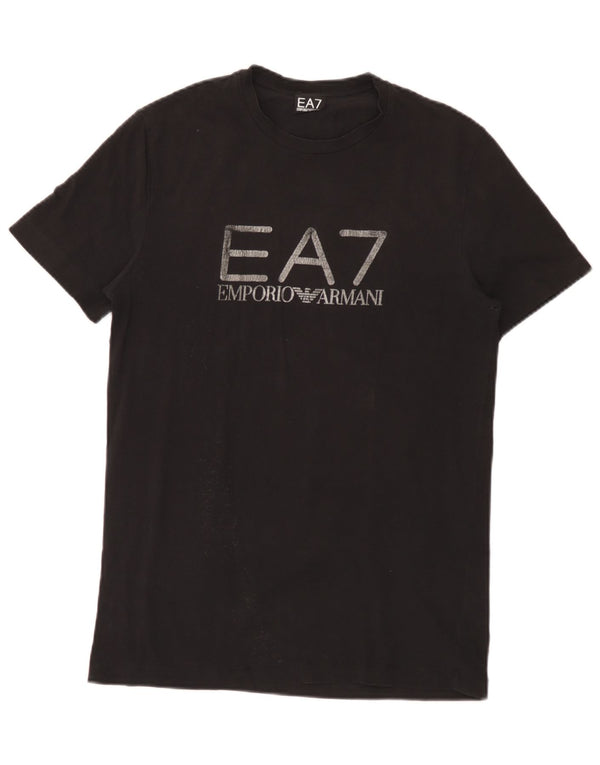 T-shirt grafica da uomo Emporio Armani Top in cotone nero medio