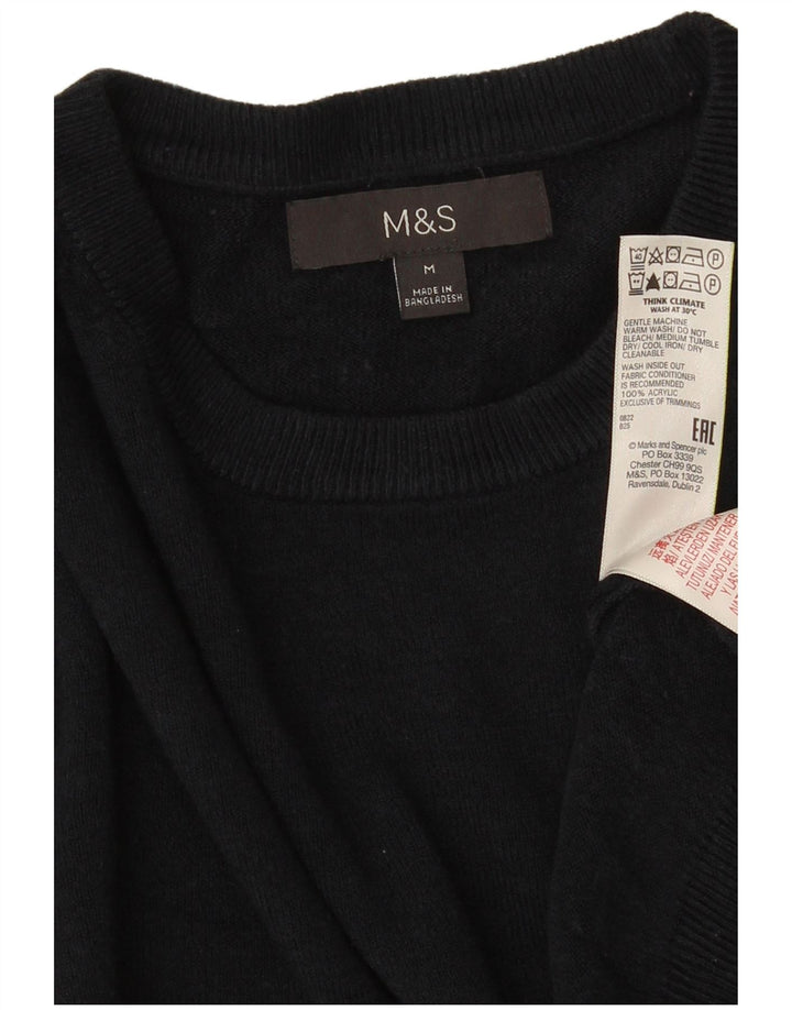 MARKS & SPENCER Maglione maglione girocollo da uomo medio blu navy acrilico
