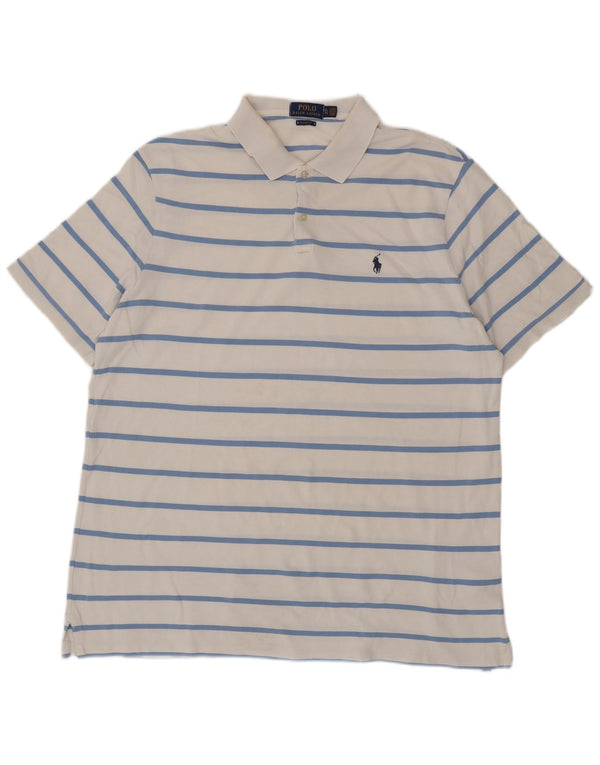Polo Ralph Lauren Camicia da uomo dalla vestibilità classica XL in cotone a righe bianche