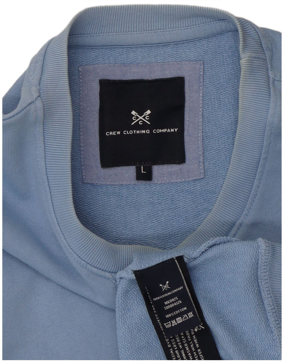 Crew Clothing Felpa da uomo Maglione grande in cotone blu