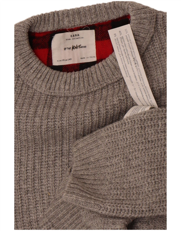 Maglione Zara per ragazzi con scollo a barca 9-10 anni in poliestere grigio