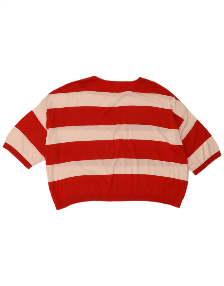 Maglione corto girocollo oversize da donna Zara UK 14 rosso medio