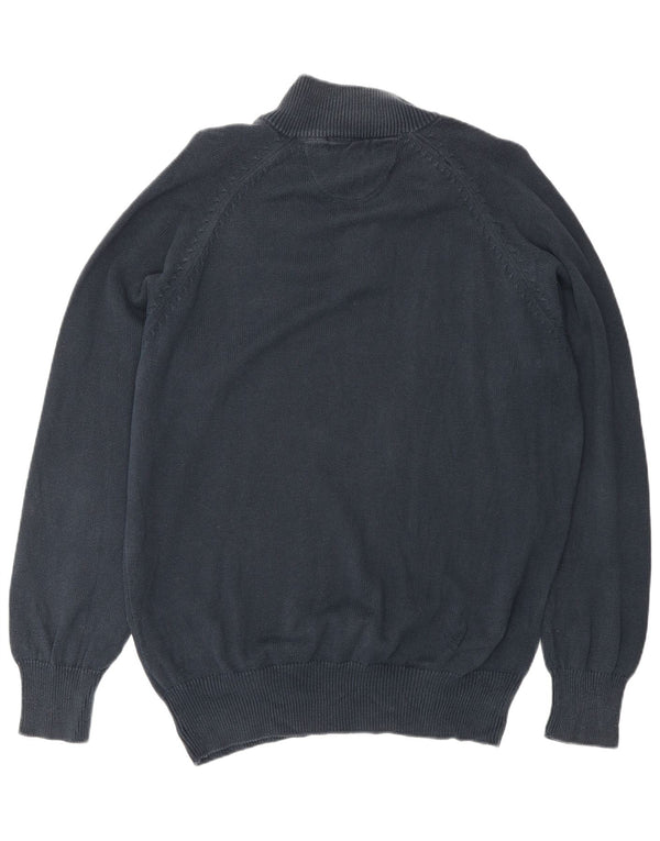 Maglione da uomo Slam con zip e collo XL in cotone blu navy