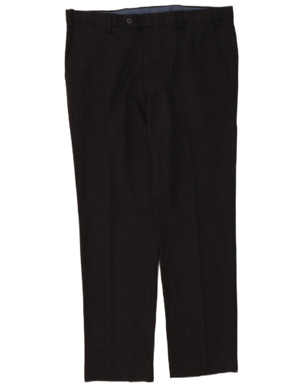 Pantaloni chino su misura da uomo Marks & Spencer W36 L31 poliestere grigio