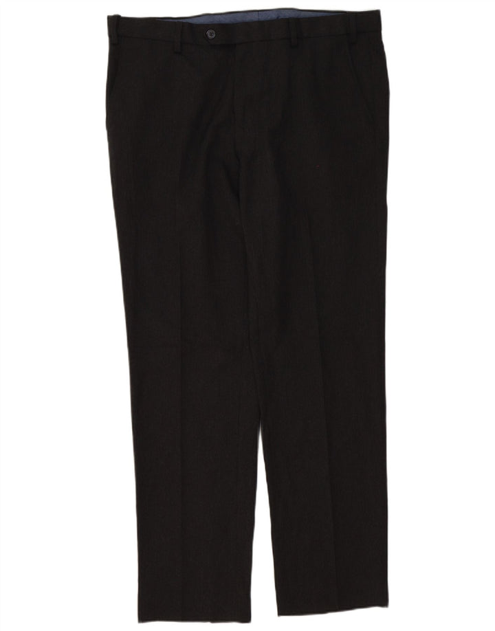 Pantaloni chino su misura da uomo Marks & Spencer W36 L31 poliestere grigio