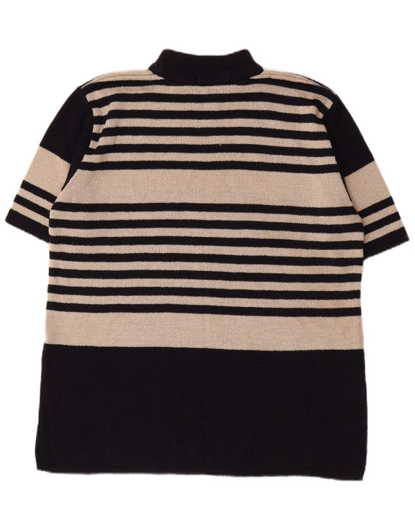 ST. BERNARD Maglione da donna con collo alto e maglione UK 14/16 a righe nere grandi