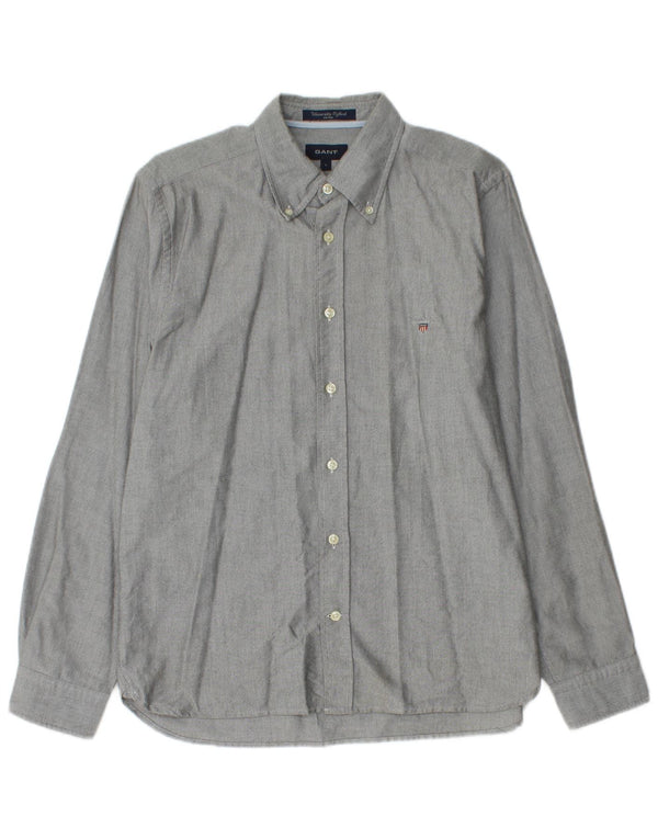Camicia aderente da ragazzo Gant 15-16 anni Large in cotone mélange grigio