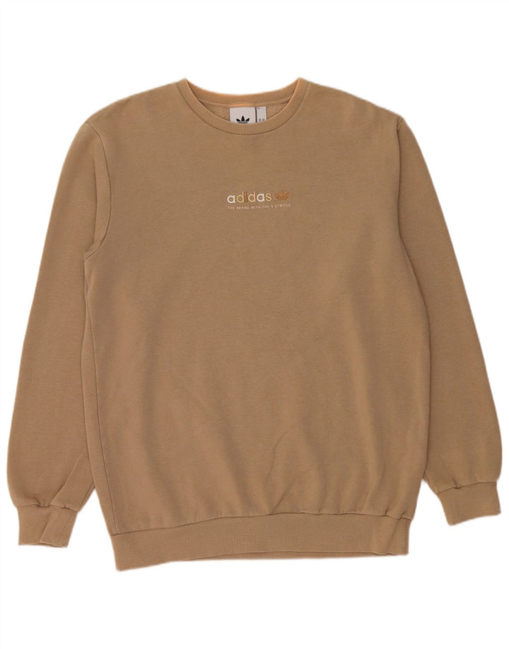 Felpa da uomo ADIDAS maglione cotone beige medio