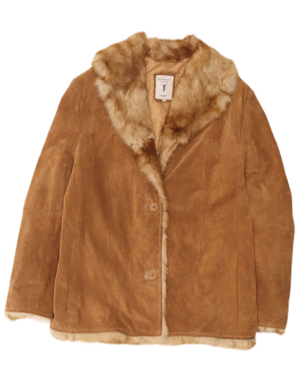 Giacca Donna Conbipel Free Heron Scamosciata IT 46 Large Pelle Beige