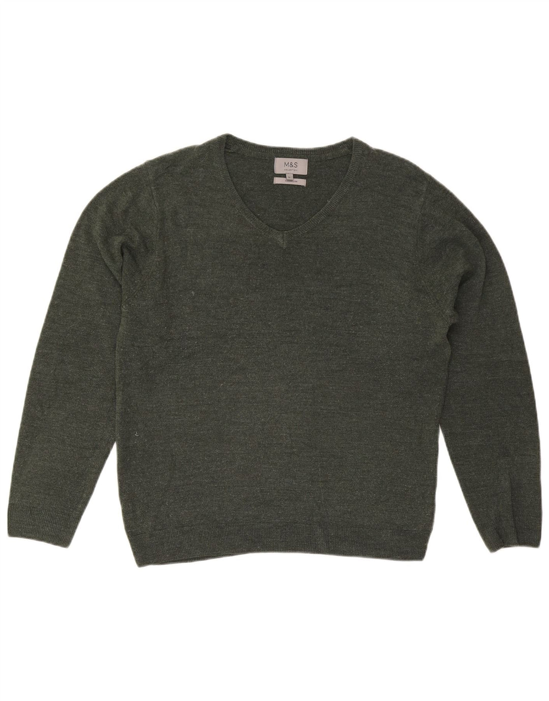 Maglione maglione con scollo a V da uomo Marks & Spencer grande verde