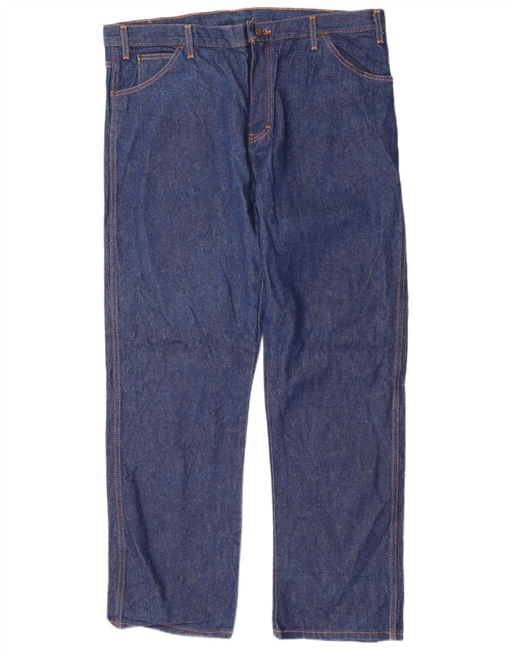 DICKIES Jeans dritti da uomo vestibilità regolare W42 L34 cotone blu