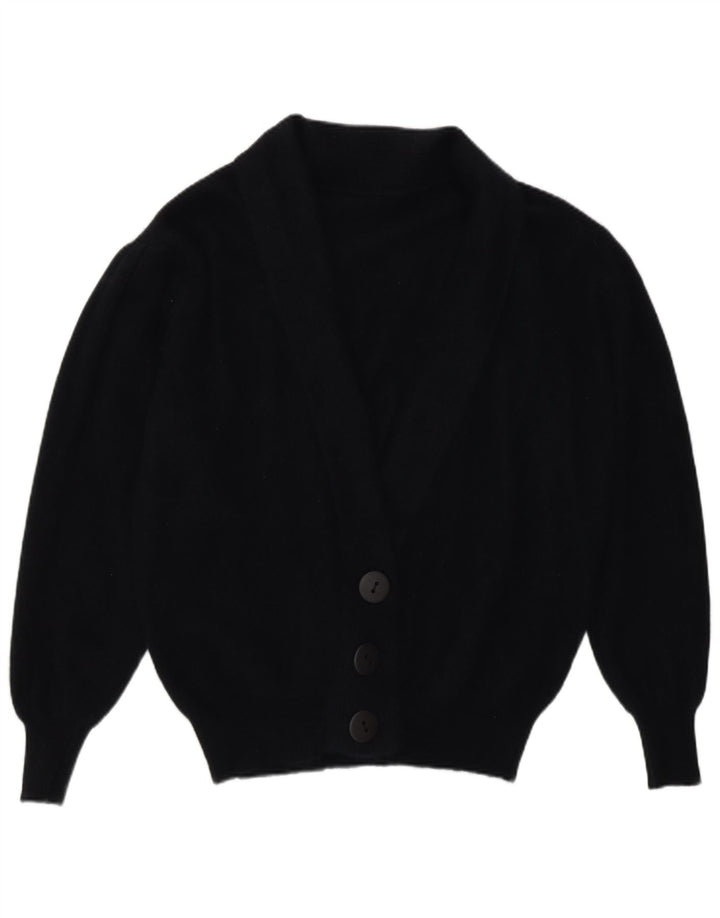 Maglione cardigan da donna vintage UK 16 grande blu navy