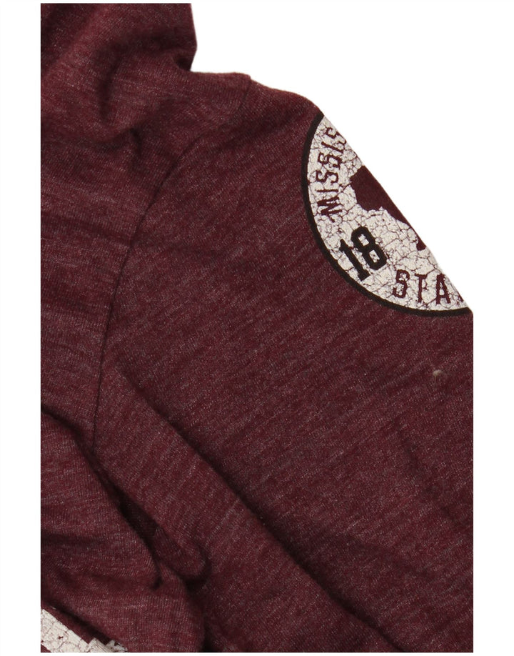 Maglietta grafica da uomo Adidas manica lunga bordeaux medio