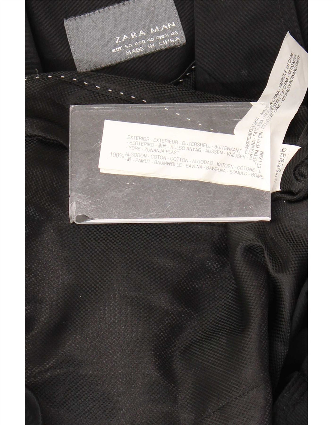 Giacca blazer a 2 bottoni da uomo Zara EU 50 cotone nero medio