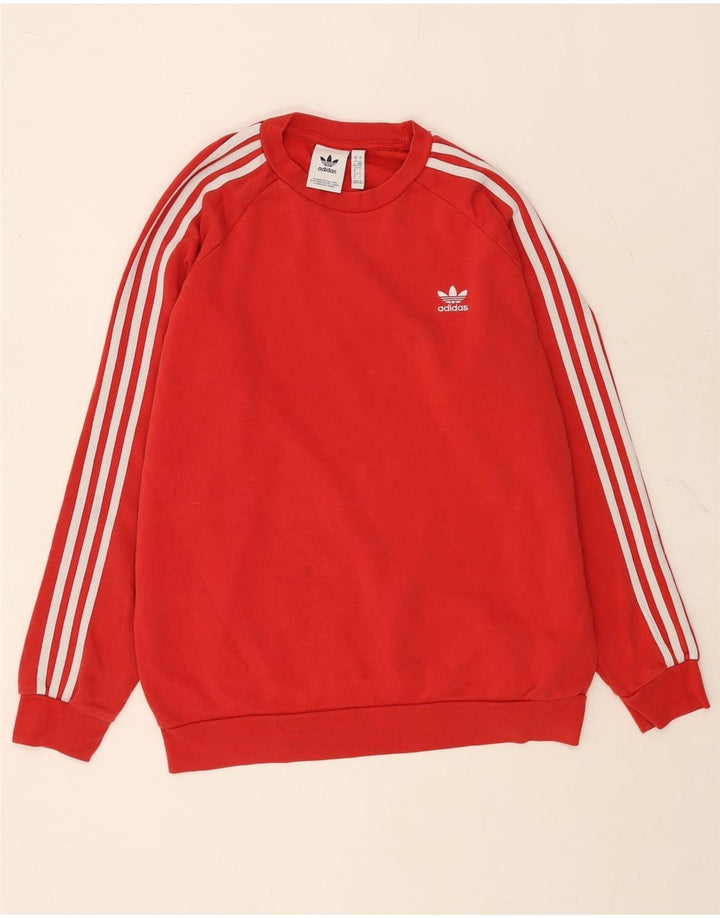 Felpa Adidas Uomo Maglione Grande Rosso Cotone