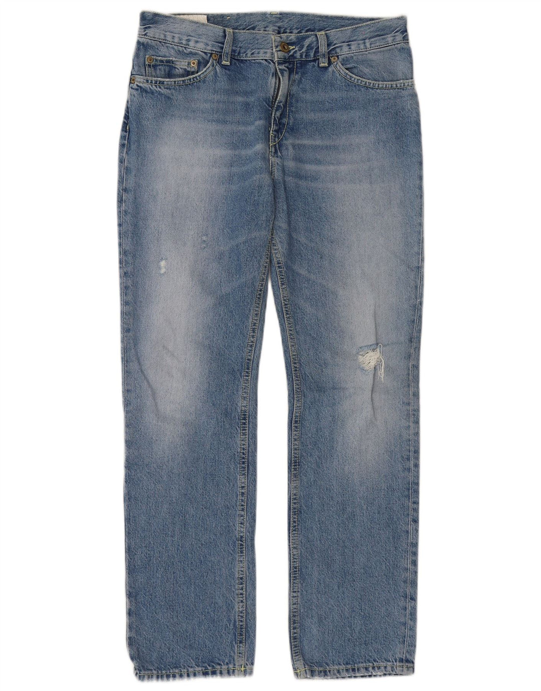 Dondup Jeans dritti invecchiati da donna W27 L28 cotone blu