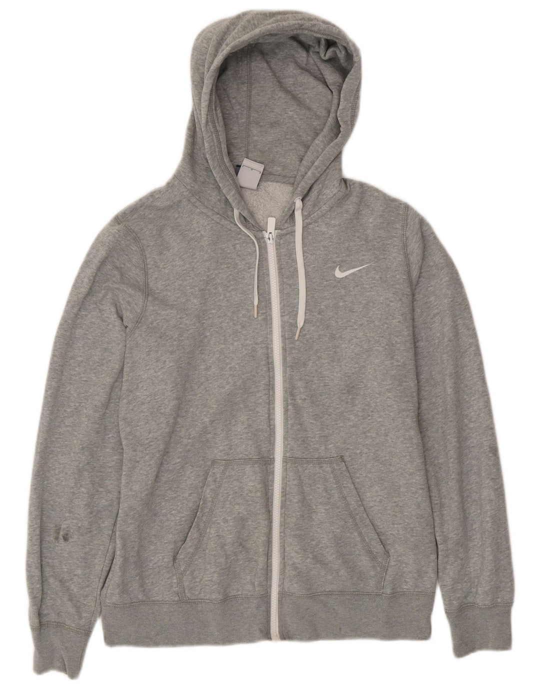Maglione con cappuccio e zip da donna NIKE UK 16 grande cotone grigio