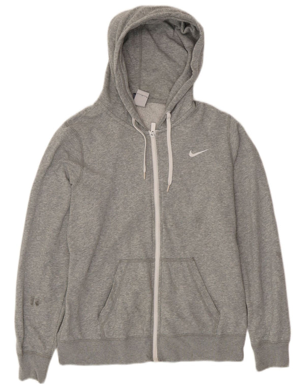 Maglione con cappuccio e zip da donna NIKE UK 16 grande cotone grigio