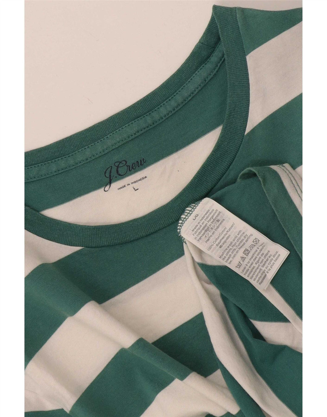 T-shirt da uomo J. Crew Top in cotone a righe verdi grandi
