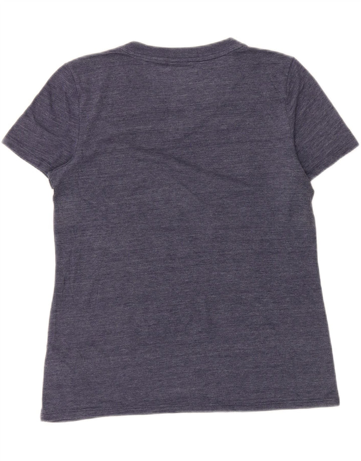 CALVIN KLEIN T-shirt grafica da donna Top UK 14 Medium Blu Navy Poliestere
