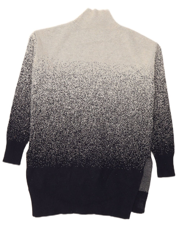 Maglione maglione a collo alto da donna Marks & Spencer UK 6 XS grigio color block