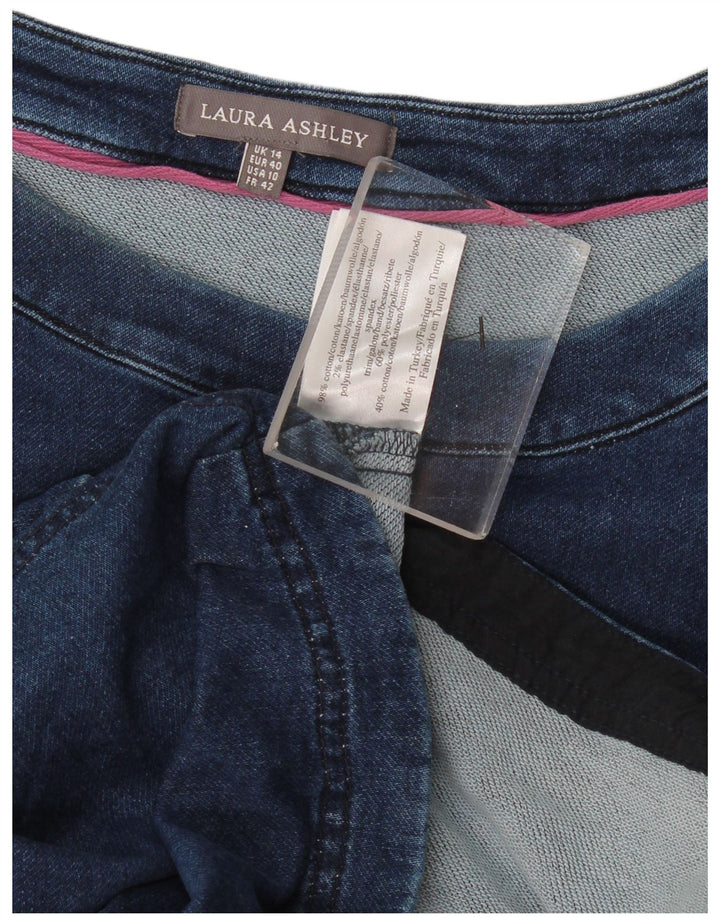 Laura Ashley Abito basic da donna con maniche a 3/4 UK 14 Grande cotone blu