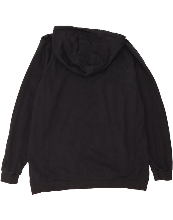 EVERLAST Womens Oversized Graphic Hoodie Jumper UK 18 XL Black Cotton