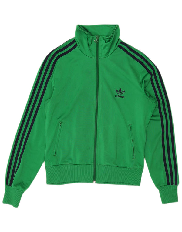 Adidas Womens Graphic Tracksuit Top Jacket EU 40 Medium Green Polyester